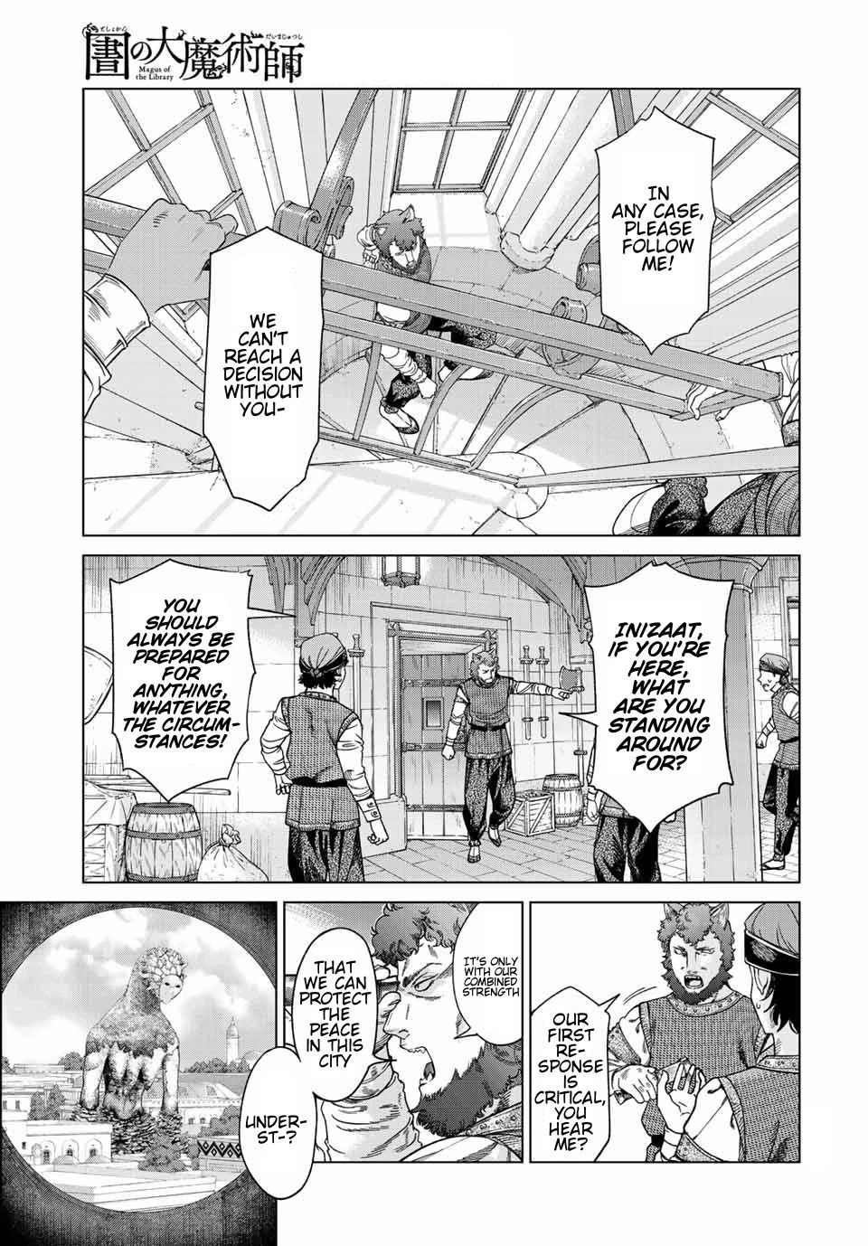 Toshokan no Daimajutsushi Chapter 36 page 4 - Chapter 36: The Protections Office Sorties