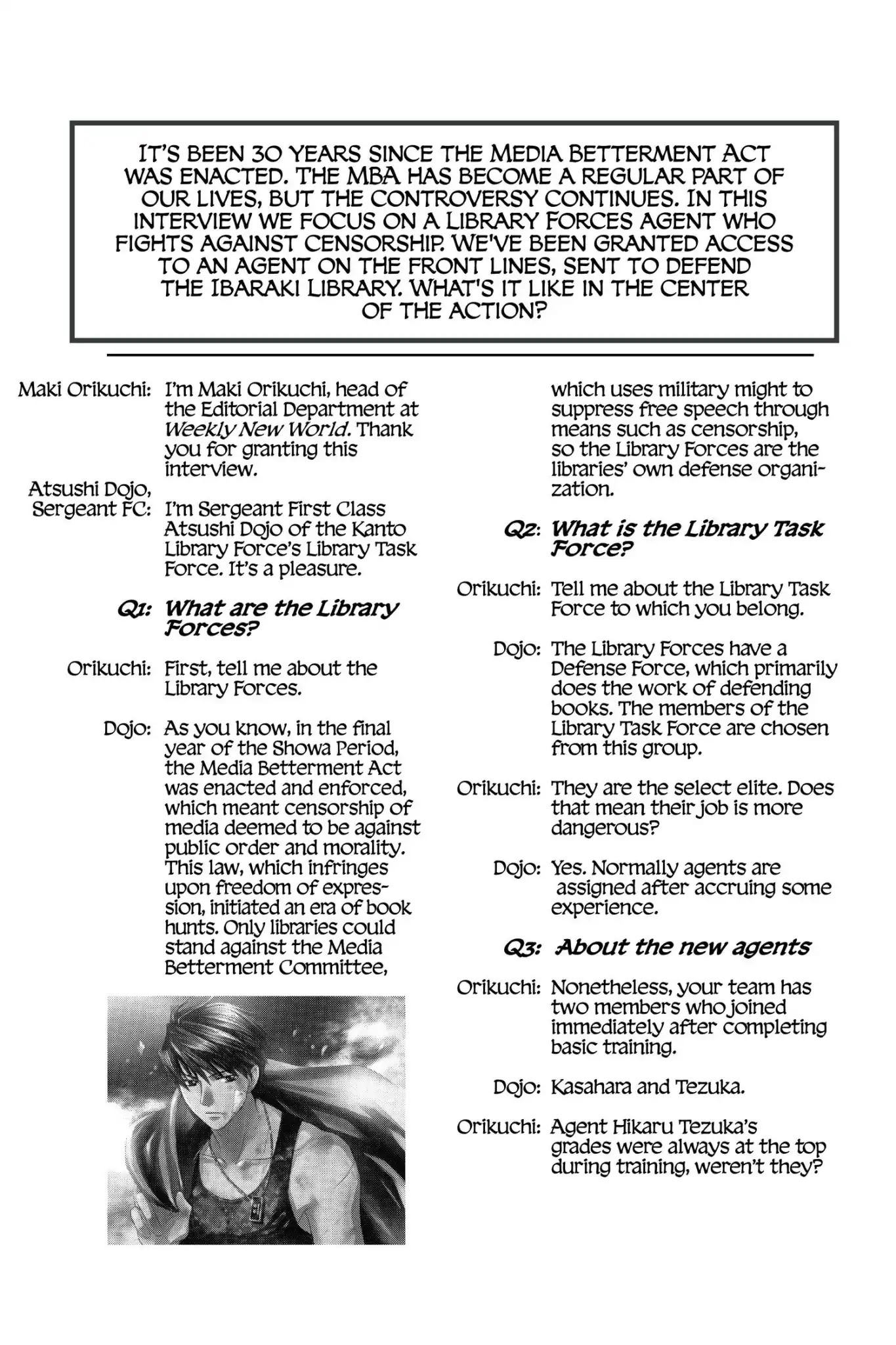 Toshokan Sensou: Love & War Chapter 53.7 page 2 - Vol.11 Work Interview