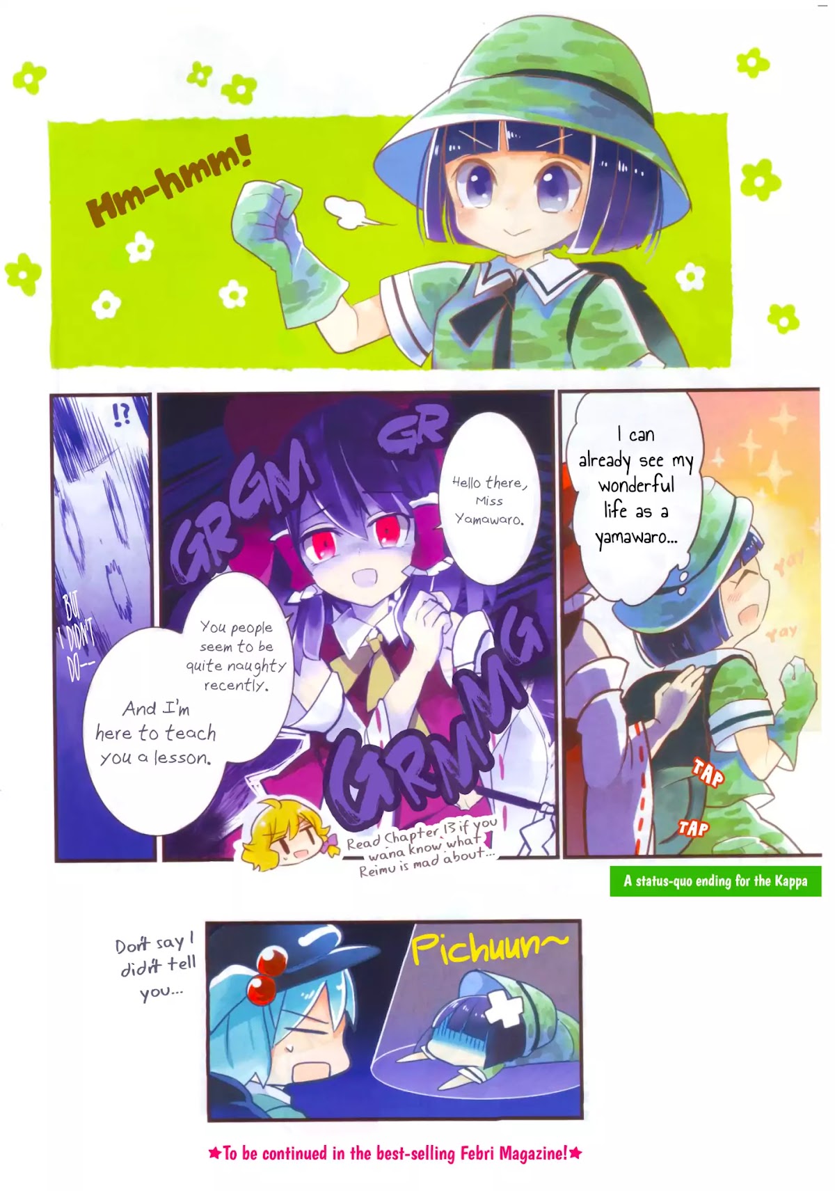 Touhou Ibarakasen - Wild and Horned Hermit Chapter 12.2 page 4 - Chapter 12.2: Tiny Business Travel Edition 6: Kappa's Strategic Conference