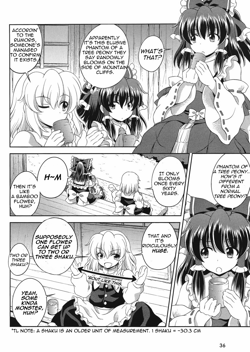 Touhou Sangetsusei: Oriental Sacred Place Chapter 14 page 4 - Chapter 14: The Kyoumaru Tree Peony Stone