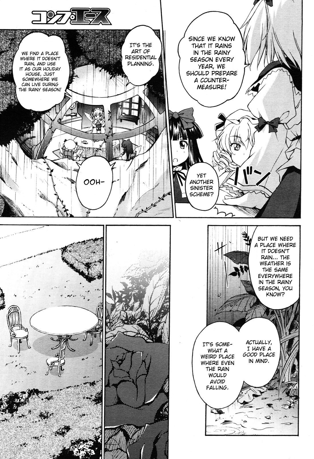Touhou Sangetsusei: Strange and Bright Nature Deity Chapter 1 page 6 - Chapter 1: Villa of the Rainy Season