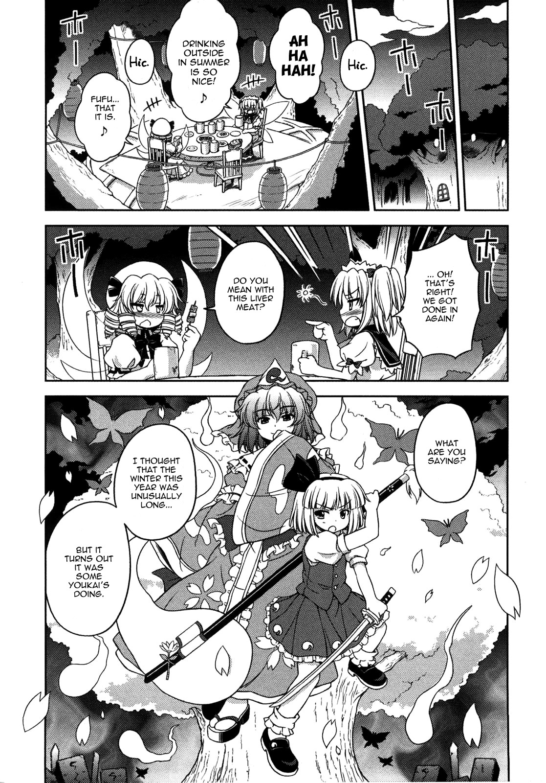 Touhou Sangetsusei: Strange and Bright Nature Deity Chapter 8.5 page 5 - Chapter 8.5: Make it Three Drinks