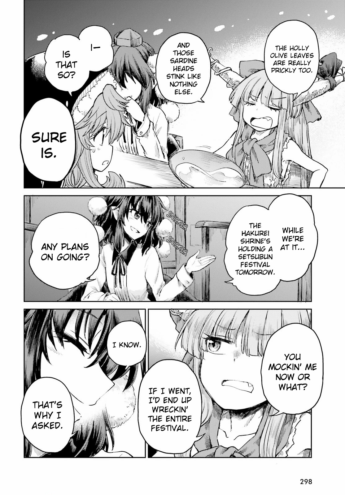 Touhou Suichouka ~ Lotus Eater-tachi no Suisei Chapter 27 page 10 - Chapter 27: Like an Oni Caught in a Showe of Beans - Part 1
