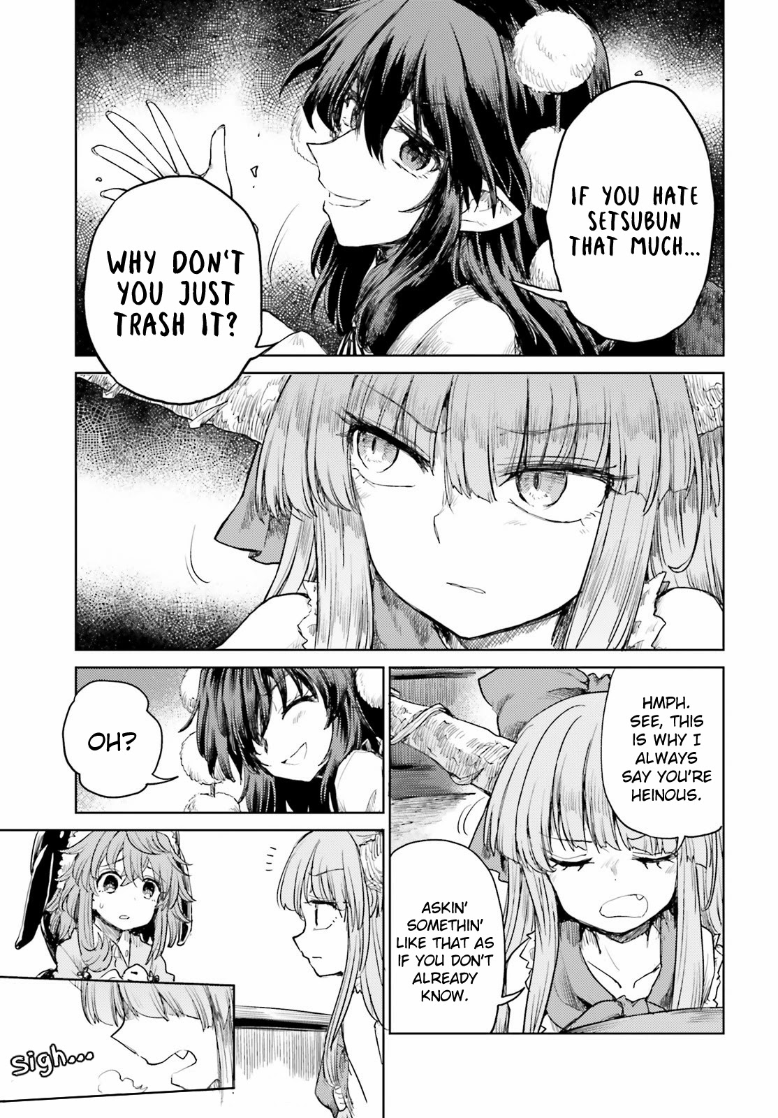 Touhou Suichouka ~ Lotus Eater-tachi no Suisei Chapter 27 page 11 - Chapter 27: Like an Oni Caught in a Showe of Beans - Part 1