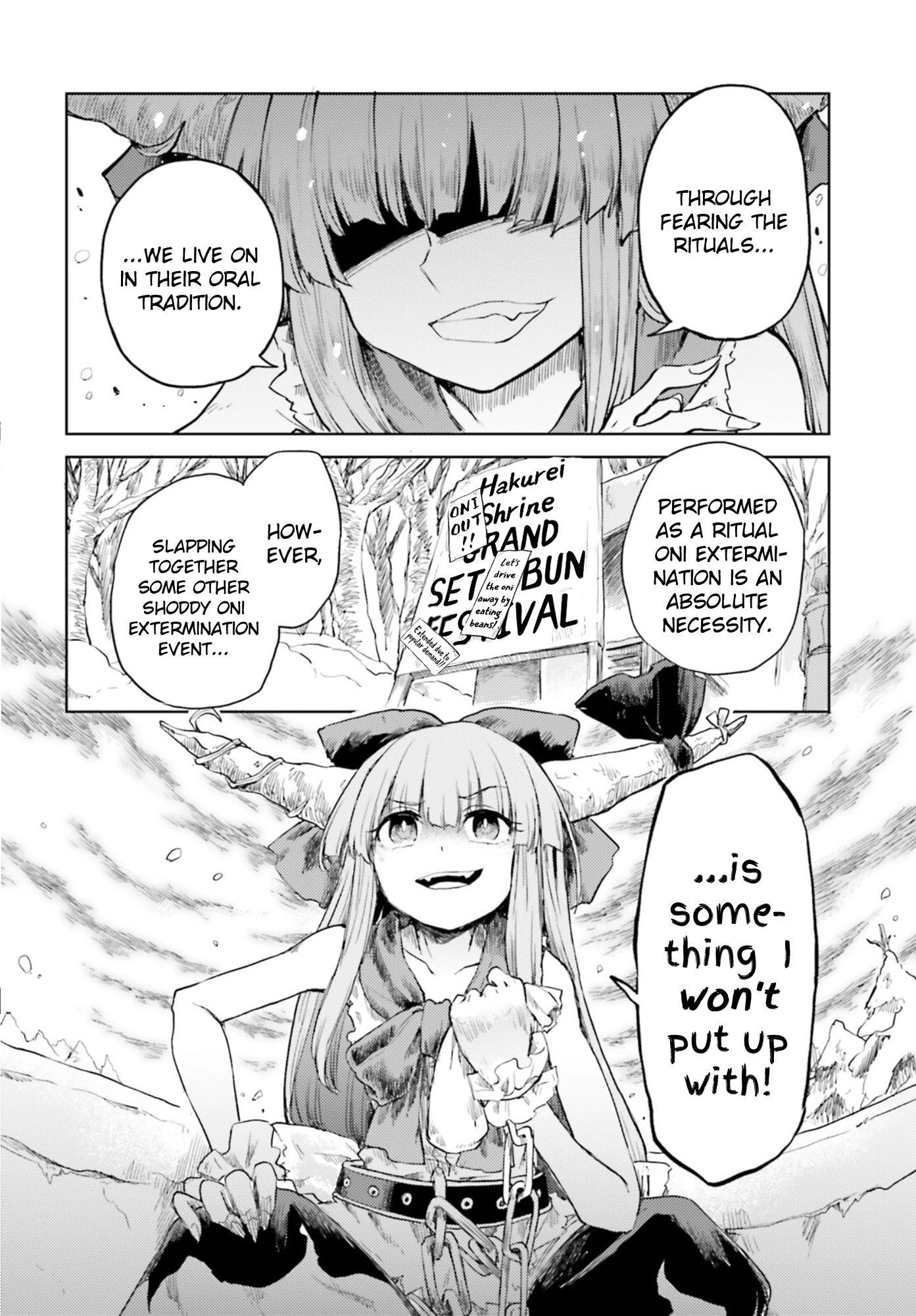 Touhou Suichouka ~ Lotus Eater-tachi no Suisei Chapter 28 page 8 - Chapter 28: Like an Oni Caught in a Shower of Beans - Part 2