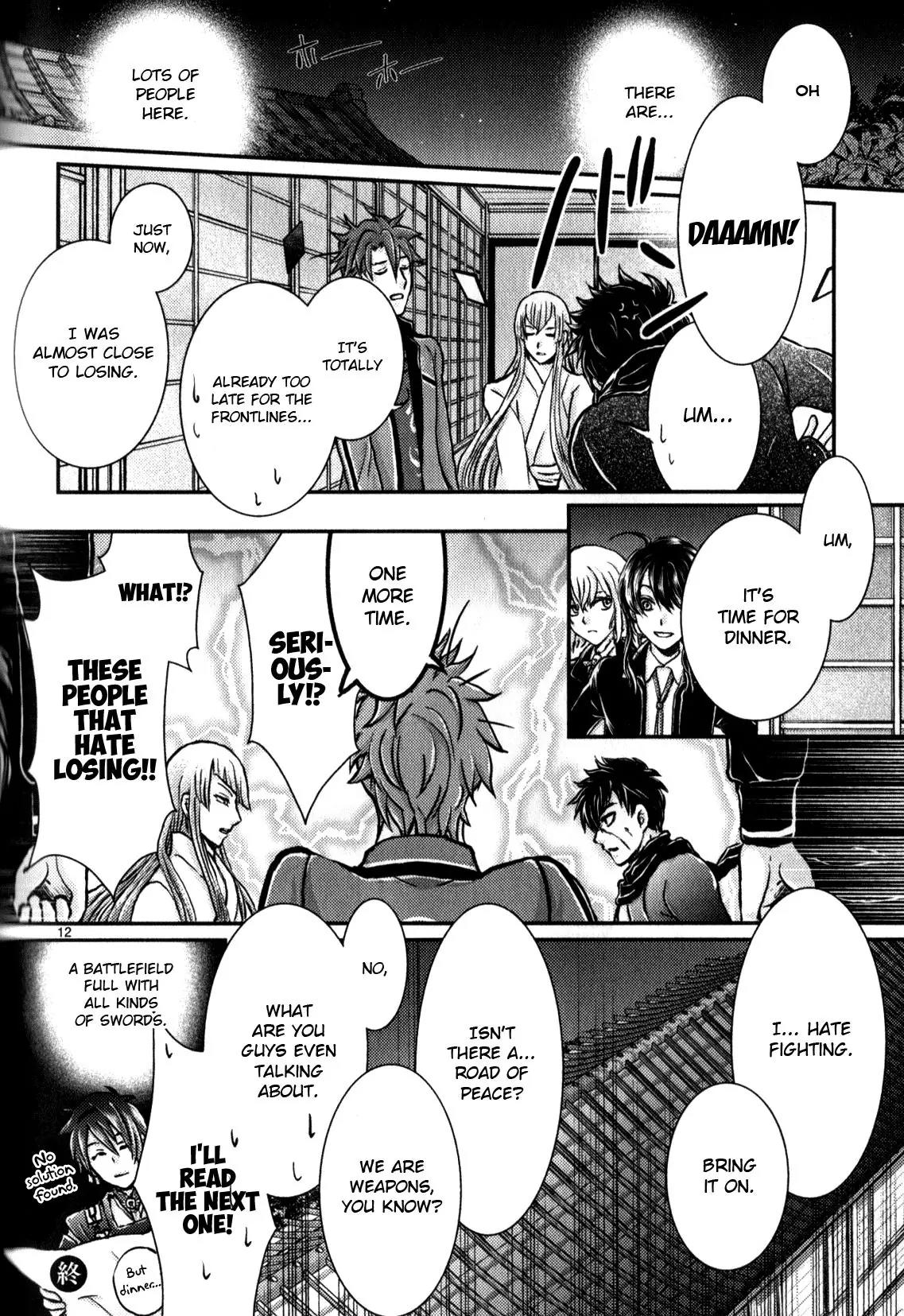 Touken Ranbu Anthology ~ Hibana Mae, Touken Danshi ~ Chapter 10 page 12 - Chapter 10: They Don't Get Along At All / Narushima Yuri
