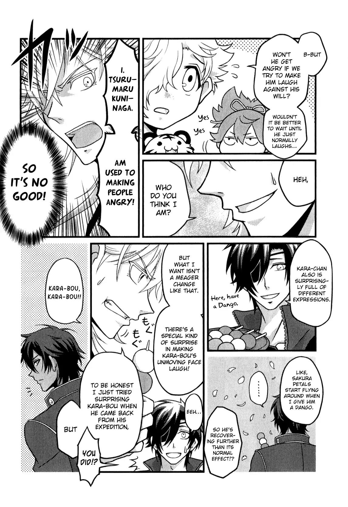 Touken Ranbu Anthology ~ Hibana Mae, Touken Danshi ~ Chapter 18 page 2 - Chapter 18: Because I want to See Your Smile / Kumaya Rou