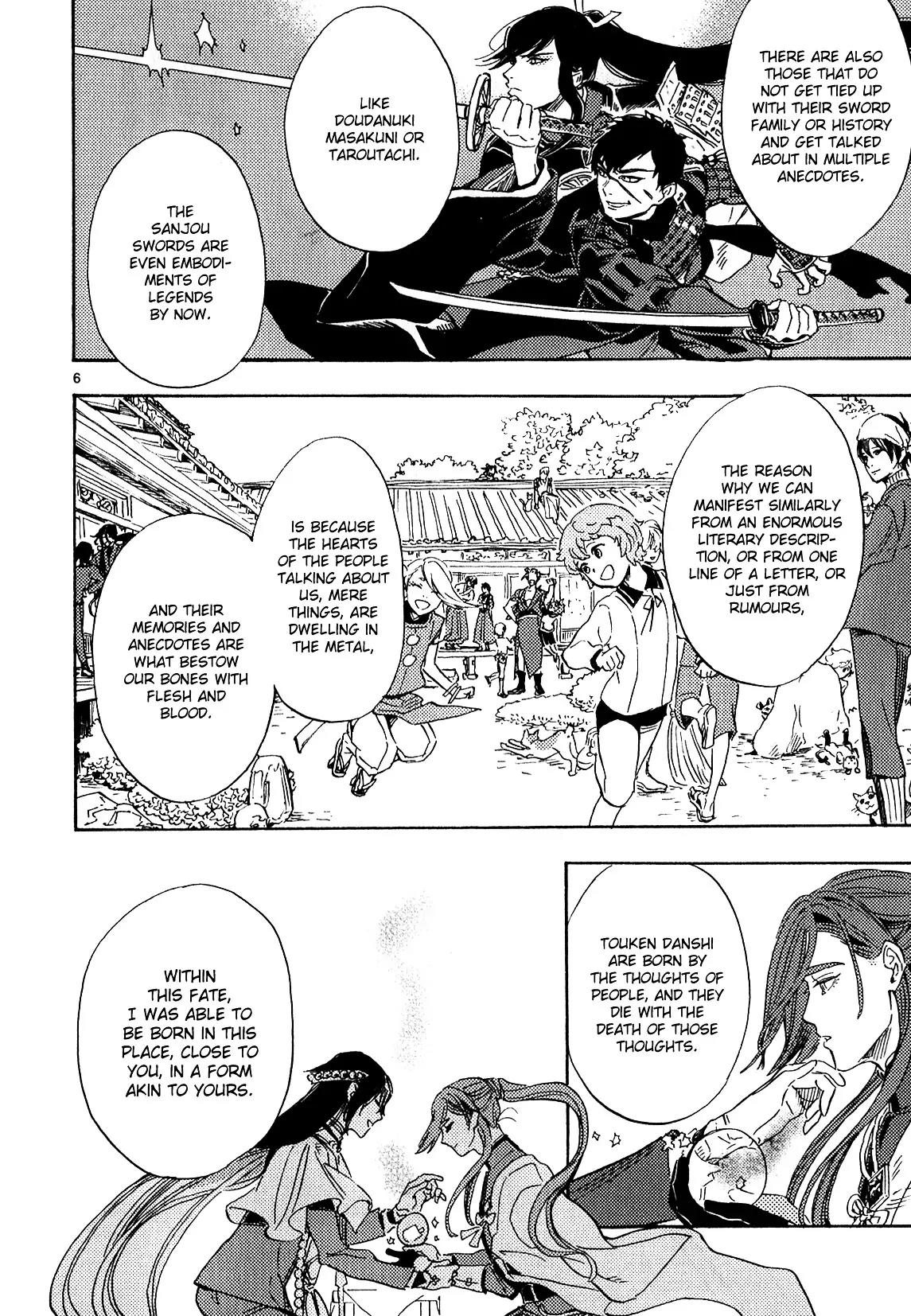 Touken Ranbu Anthology ~ Hibana Mae, Touken Danshi ~ Chapter 2 page 6 - Chapter 2: The Bond Between Swords (by Kamatani Yuhki)