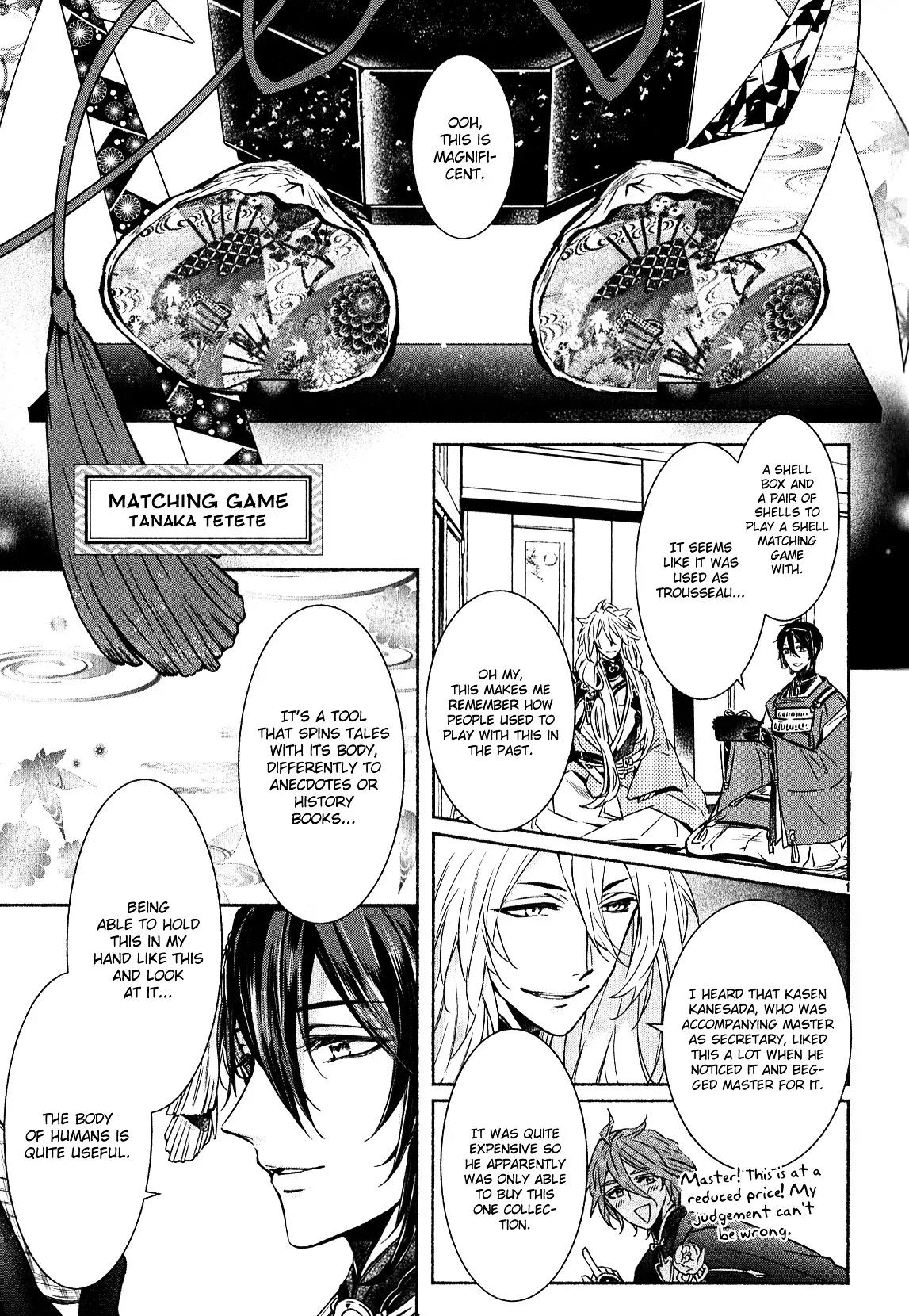 Touken Ranbu Anthology ~ Hibana Mae, Touken Danshi ~ Chapter 3 page 1 - Chapter 3: Matching Game (by Tanaka Tetete)