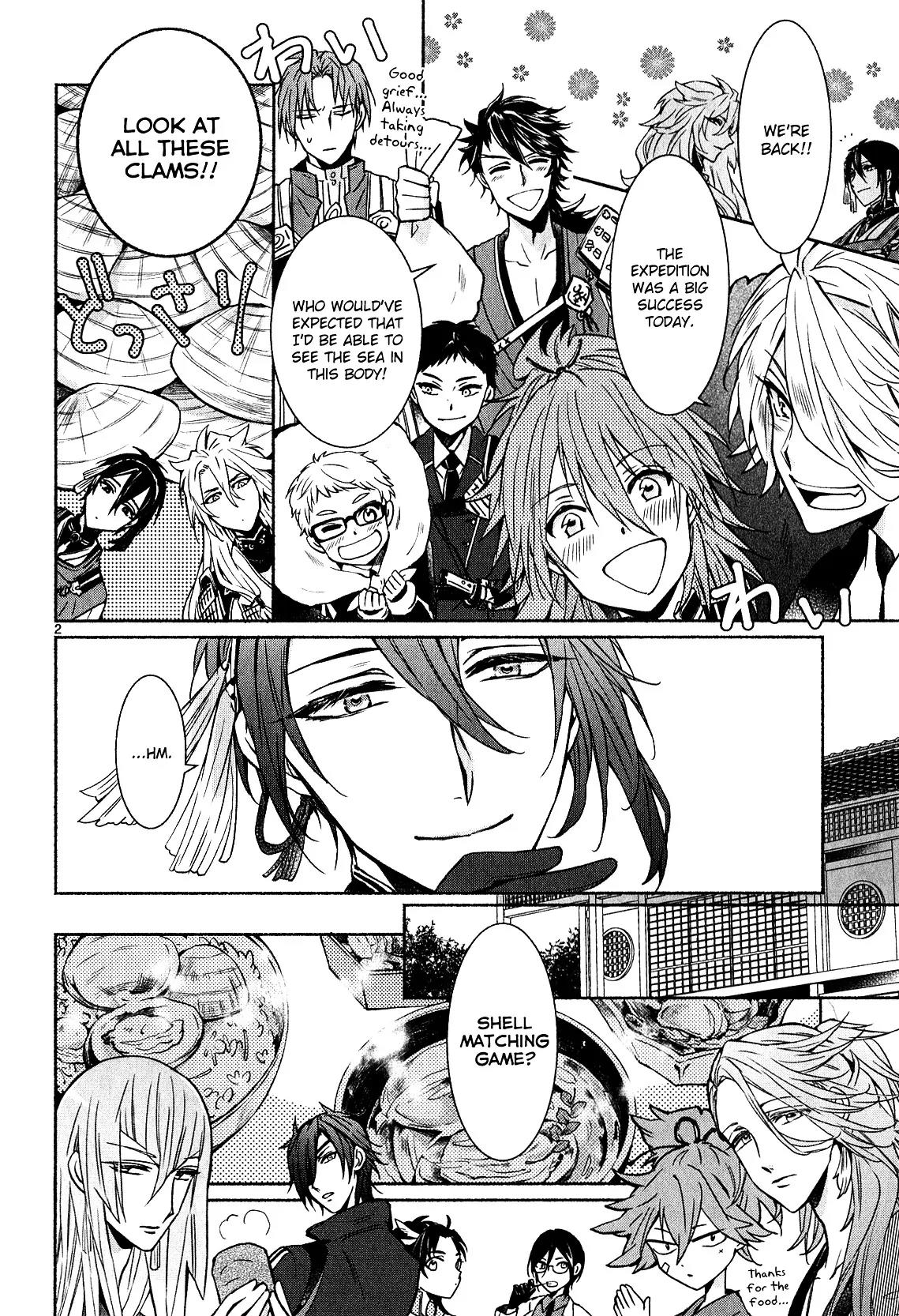 Touken Ranbu Anthology ~ Hibana Mae, Touken Danshi ~ Chapter 3 page 2 - Chapter 3: Matching Game (by Tanaka Tetete)