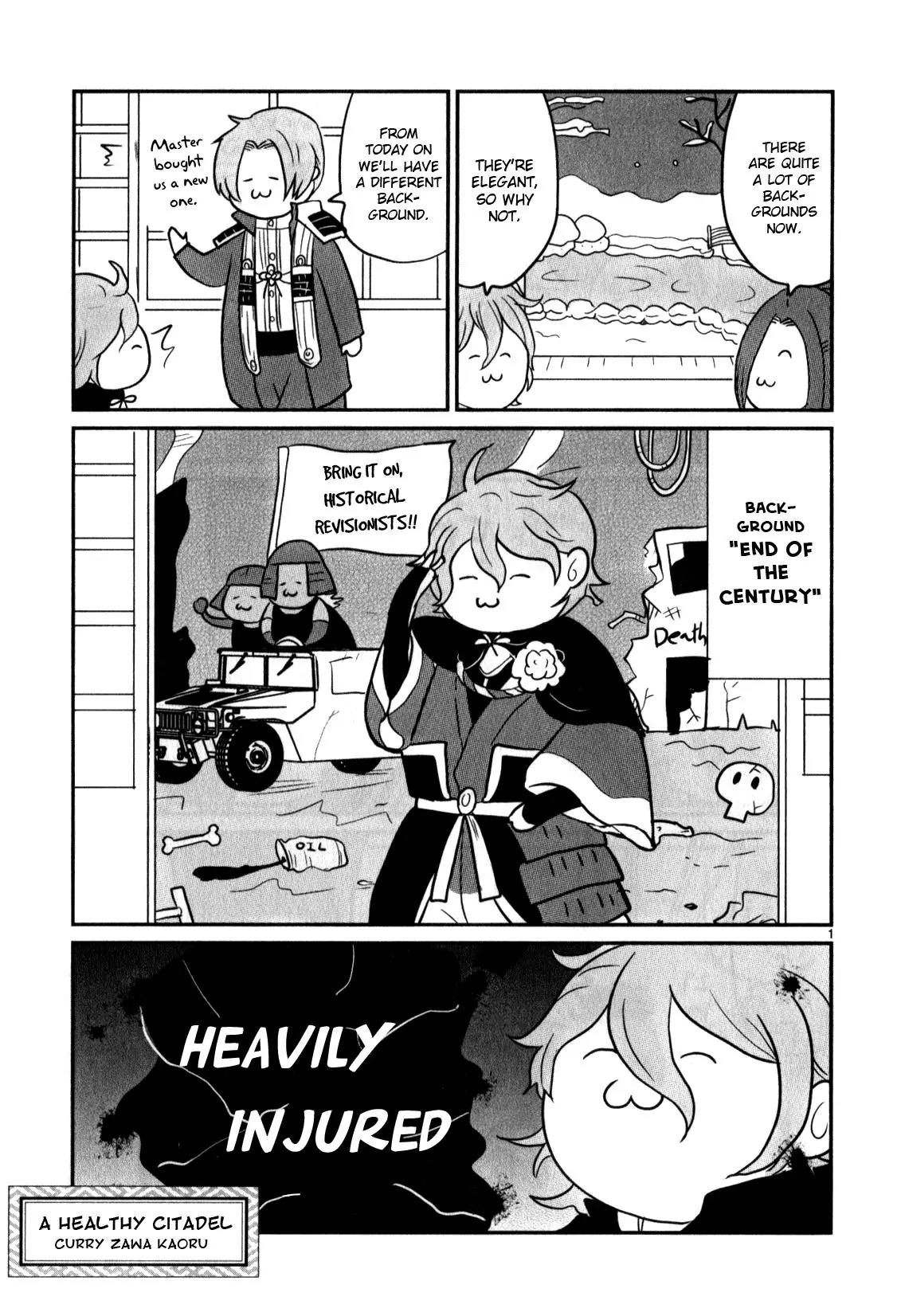 Touken Ranbu Anthology ~ Hibana Mae, Touken Danshi ~ Chapter 9 page 2 - Chapter 9: A Healthy Citadel (by Curry Zawa Kaoru)