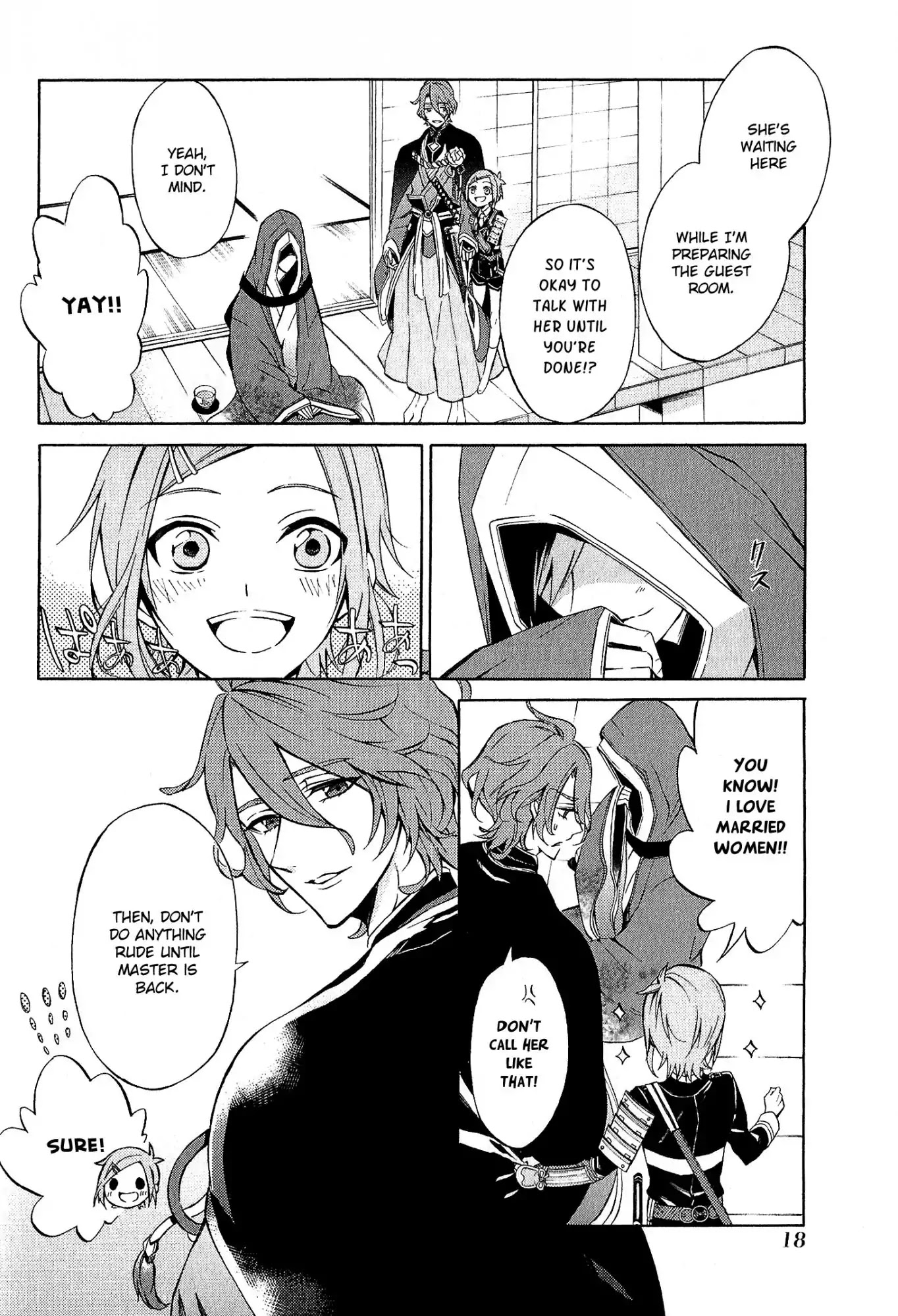 Touken Ranbu Anthology ~ Records of Fresh Breeze~ Chapter 1 page 6 - Chapter 1: Caution of Married Women! / Shiota Haruto