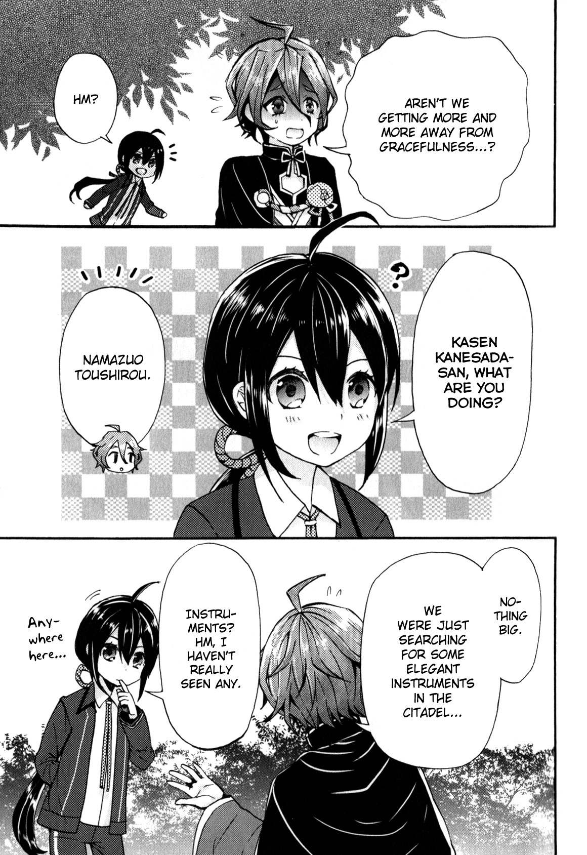 Touken Ranbu Anthology ~ SQEX Formation ~ Chapter 14 page 7 - Chapter 14: A Very Elegant Citadel (by Katsu Sakihiro)