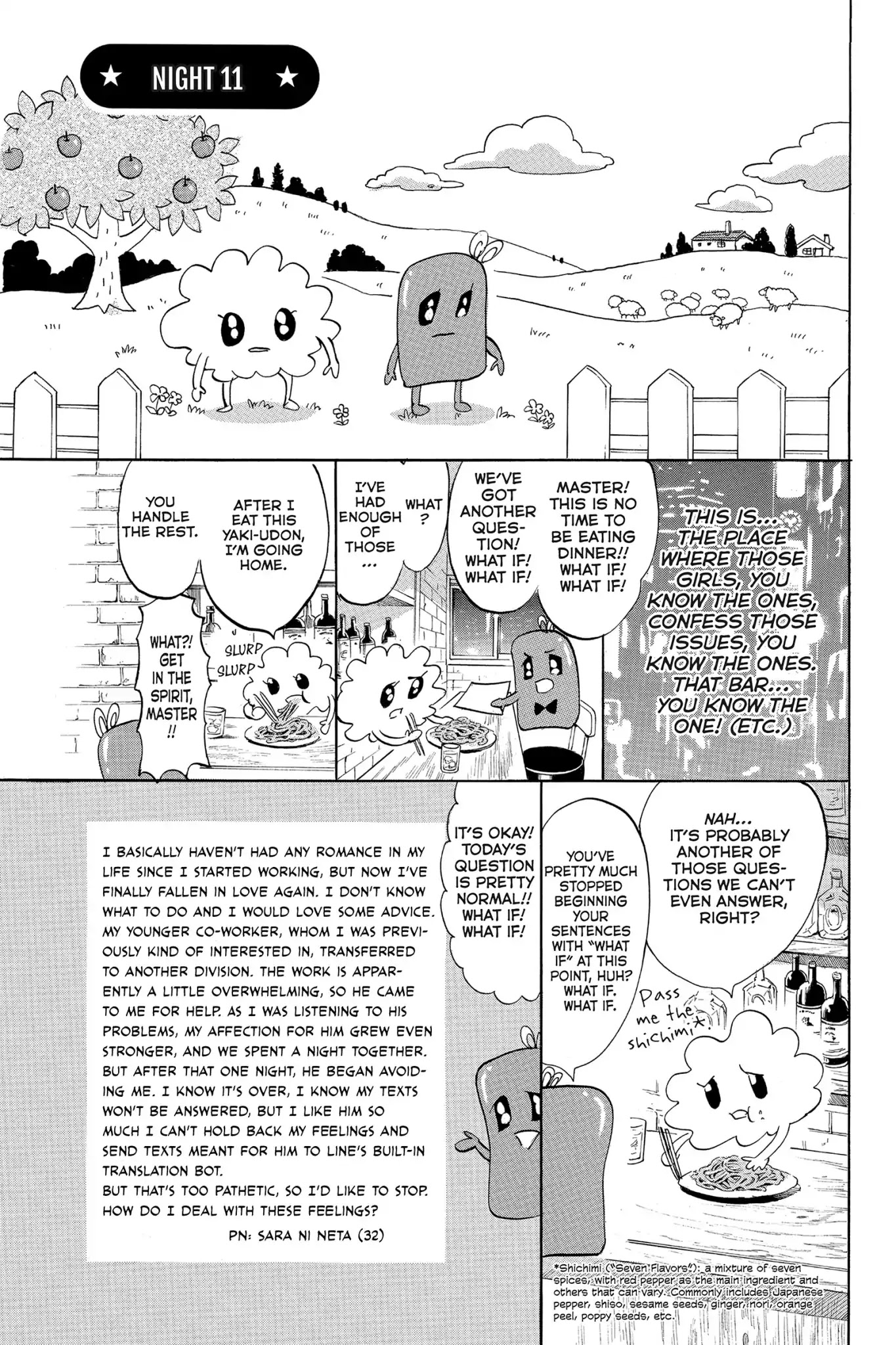 Toukyou Tarareba Musume Chapter 22.7 page 1 - Chapter 22.7: Side Story: Tarare-Bar (Night 11)