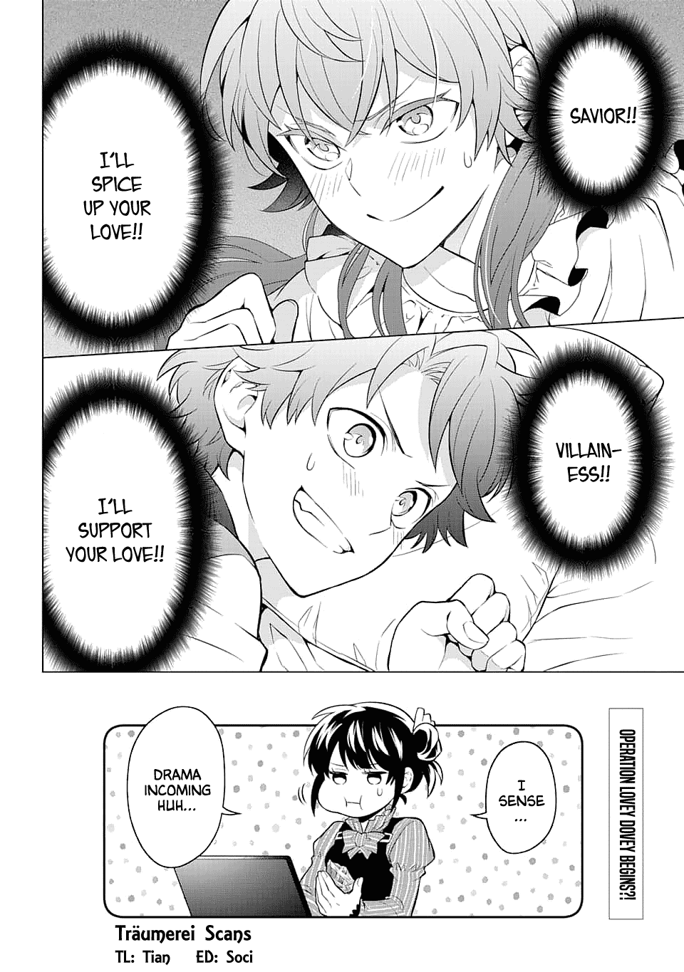 Transferred to another world, but I'm saving the world of an Otome game!? Chapter 10 page 14 - Chapter 10: The Villainess and Me?!