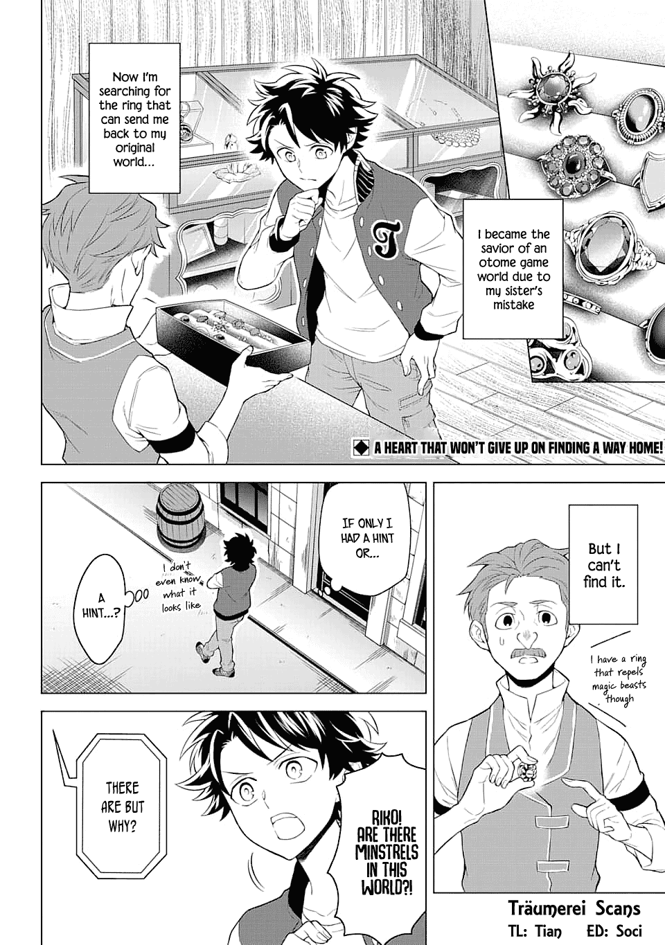 Transferred to another world, but I'm saving the world of an Otome game!? Chapter 13 page 2 - Chapter 13: The Minstrel and Me?!