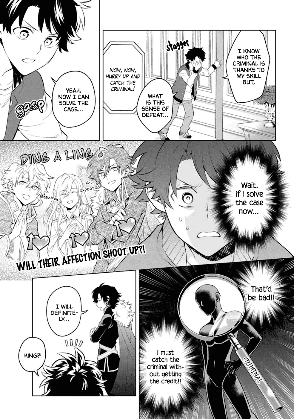 Transferred to another world, but I'm saving the world of an Otome game!? Chapter 14 page 9 - Chapter 14: Detective King and Me?!