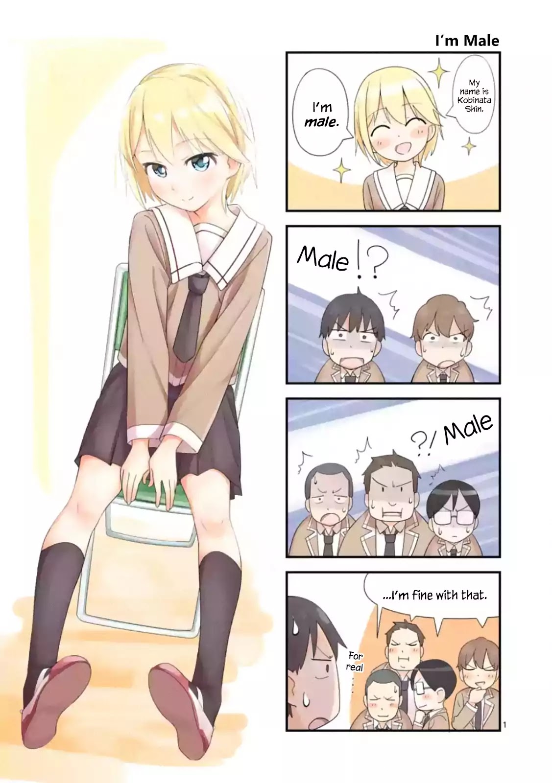 Trap Heroine Chapter 1.5 page 1 - Chapter 1.5: I'm Male