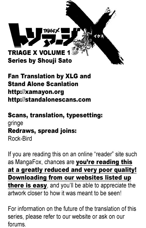 Triage X Chapter 5 page 1 - Chapter 5: Surgical Strike II - Point Men