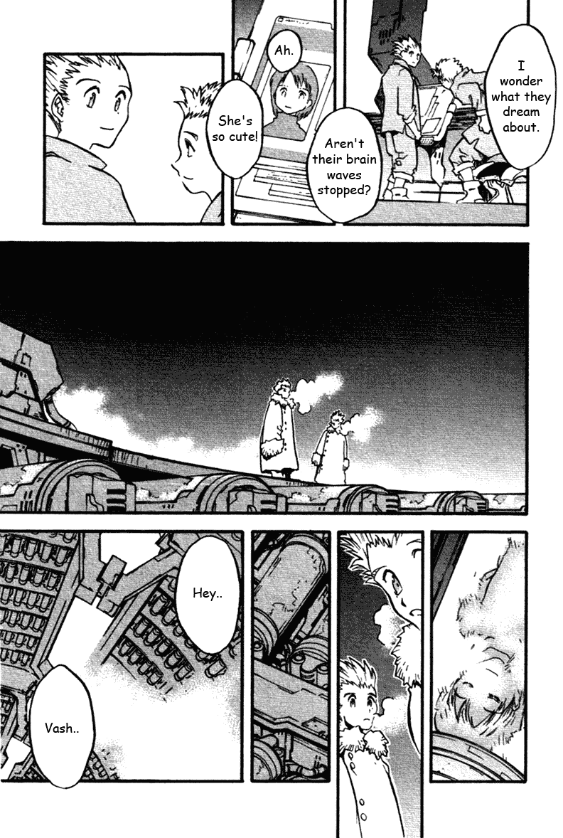 Trigun MAXIMUM Chapter 39 page 21 - Chapter 39: Seeds Voyaging to the Stars, a World Inside a Pod