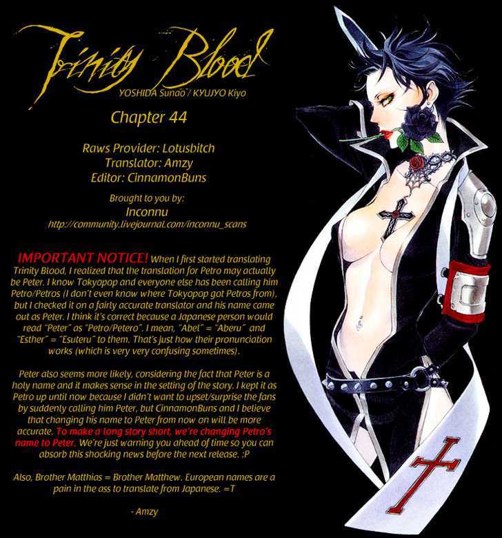 Trinity Blood Chapter 44 page 1 - Chapter 44 : THE UNBEARABLE LIGHTNESS OF BEING