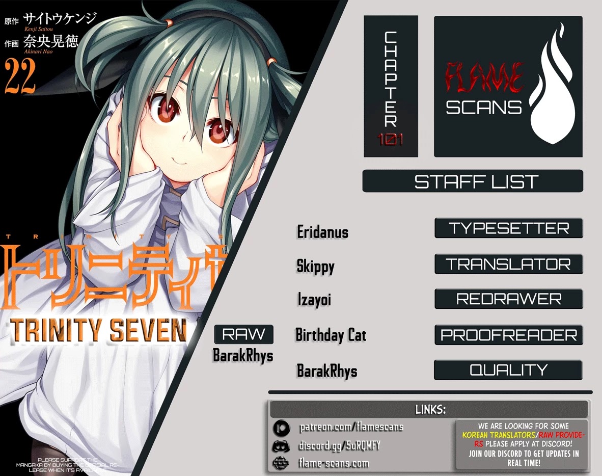 Trinity Seven: 7-Nin no Mahoutsukai Chapter 101 page 1 - Chapter 101: The Lonely Shadow and School Life