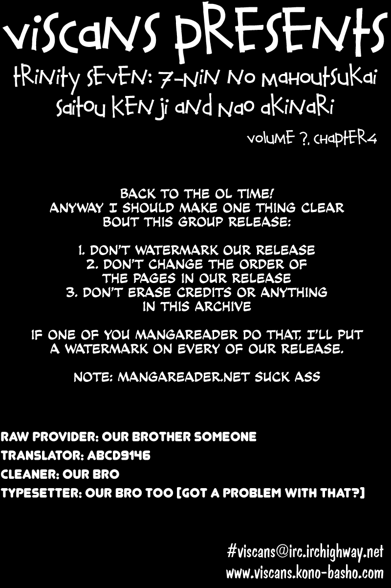 Trinity Seven: 7-Nin no Mahoutsukai Chapter 3 page 1 - Chapter 3: Grimoire Security & Abort