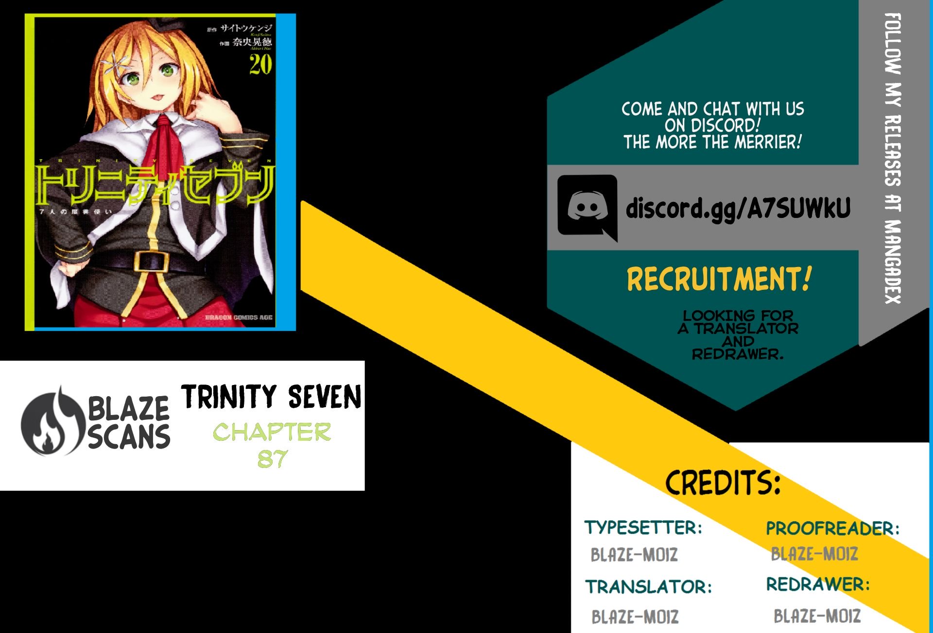 Trinity Seven: 7-Nin no Mahoutsukai Chapter 87 page 1 - Chapter 87: Nostalgic Library And Dream World