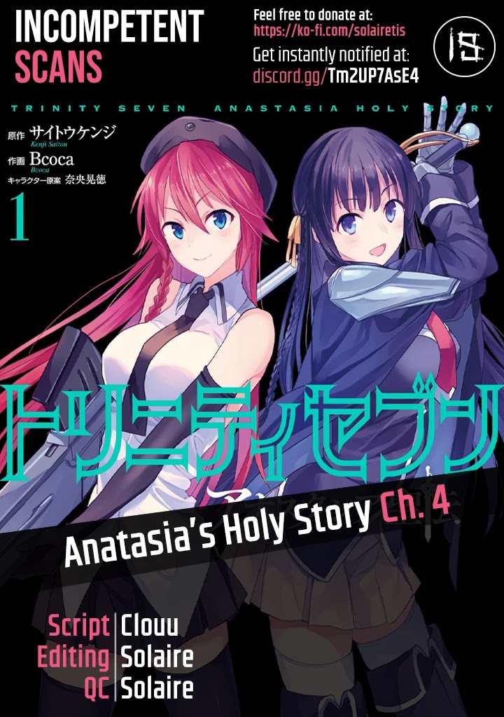 Trinity Seven: Anastasia Holy Story Chapter 4 page 1 - Chapter 4: Anatasia and the Demon Lord Knights of Demise