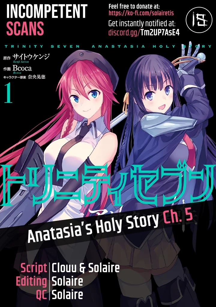 Trinity Seven: Anastasia Holy Story Chapter 5 page 1 - Chapter 5: Anatasia And The Young Girl's Smile