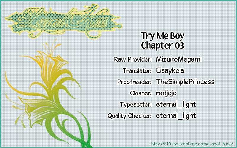 Try Me Boy! Chapter 3 page 1 - Chapter 3 : It's Nonsense, But Important