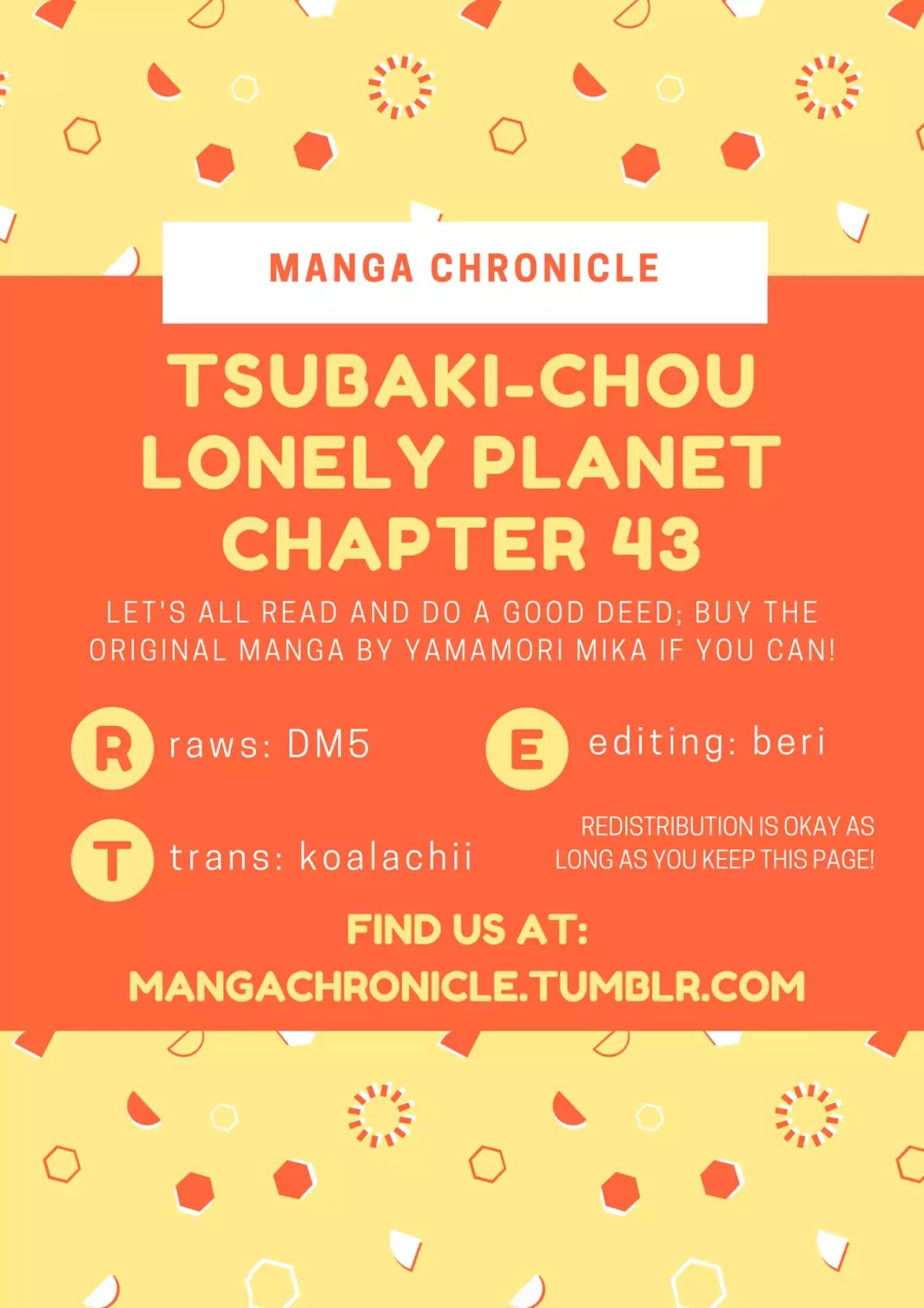 Tsubaki-chou Lonely Planet Chapter 43 page 1 - Chapter 43