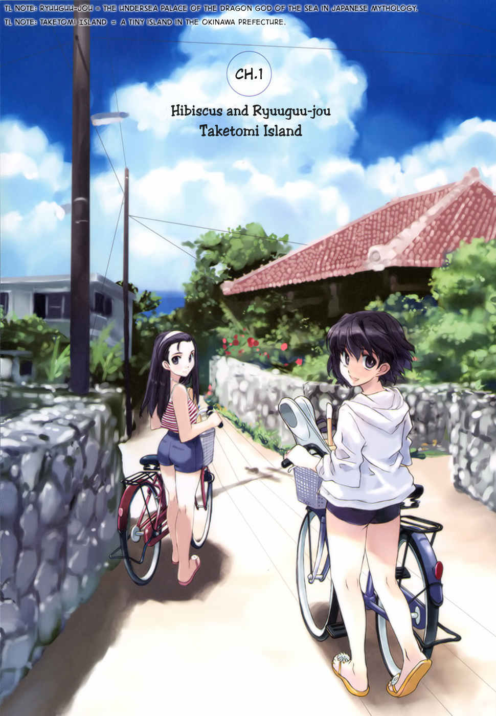 Tsubame - Hidamari Shoujo Kikou Chapter 1 page 3 - Chapter 1: Hibiscus and Ryuuguu-jou. Taketomi Island