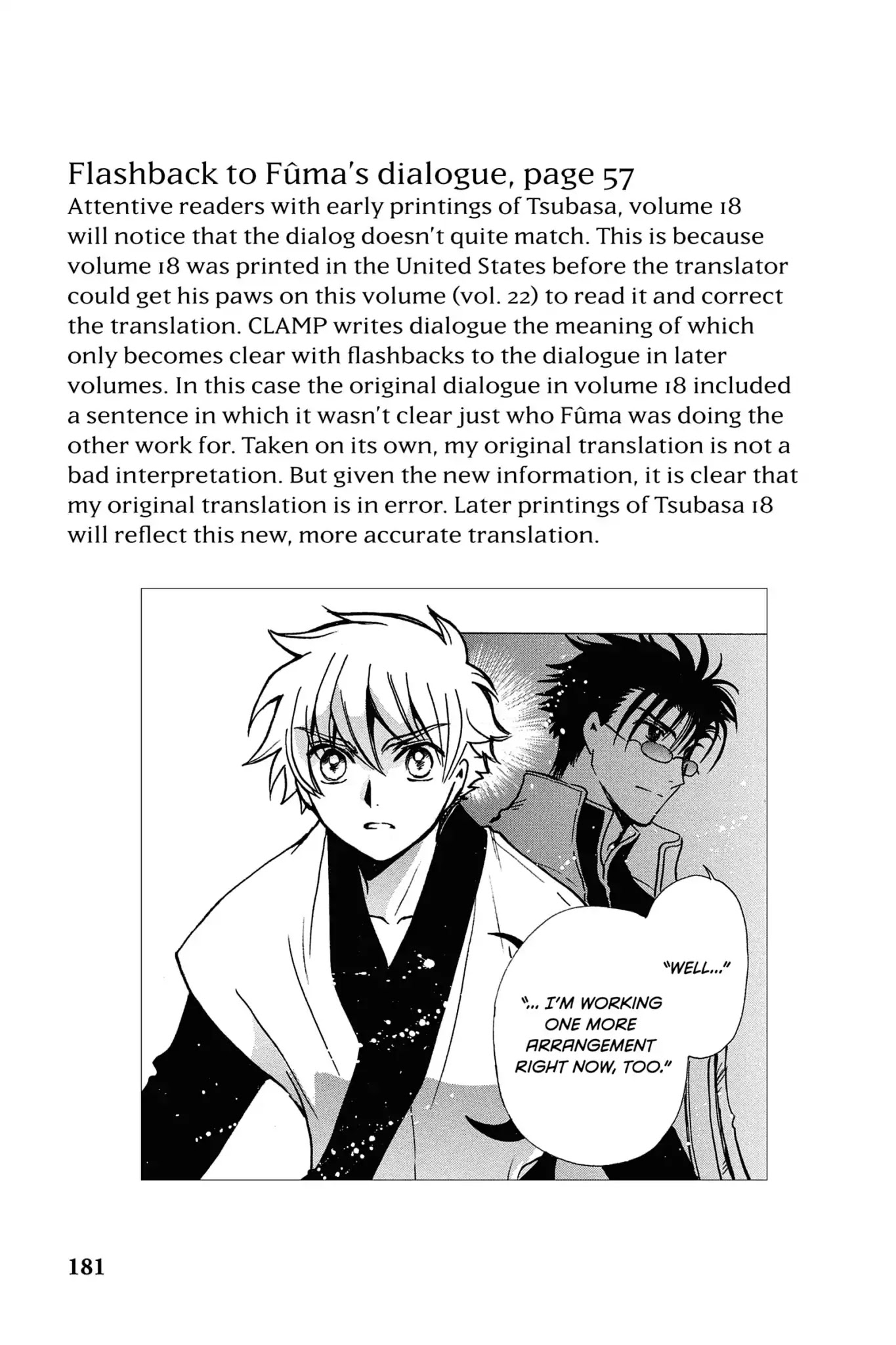 Tsubasa: Reservoir Chronicle Chapter 174.6 page 2 - Vol.8 Translation Notes