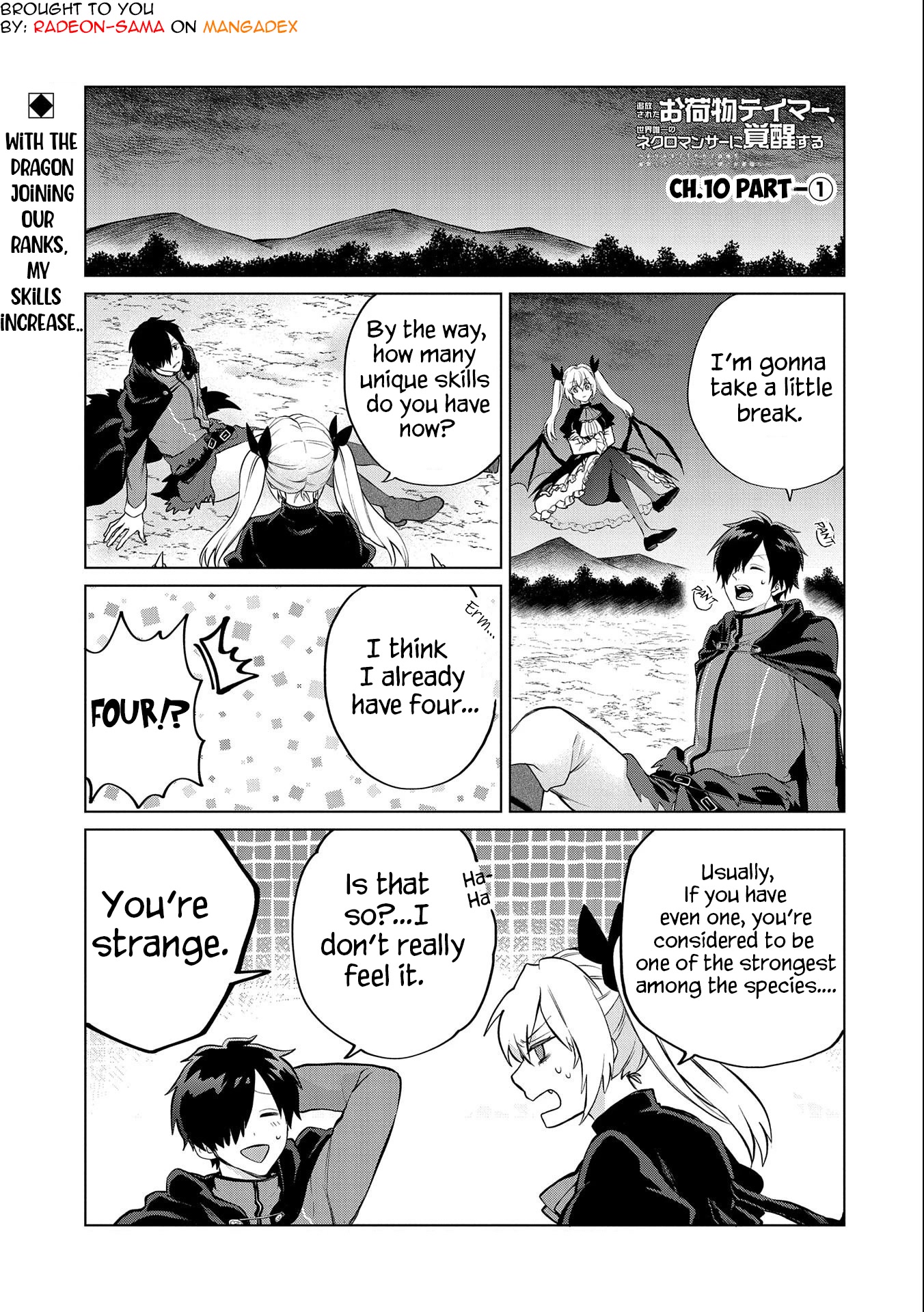 Tsuihou Sareta Onimotsu Tamer, Sekai Yuiitsu no Necromancer ni Kakusei Suru Chapter 10.1 page 1 - Chapter 10.1
