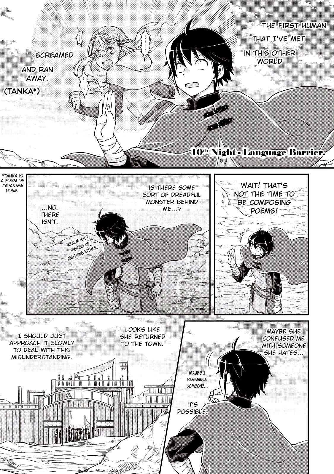 Tsuki ga Michibiku Isekai Douchuu Chapter 10 page 1 - Chapter 10: Language Barrier