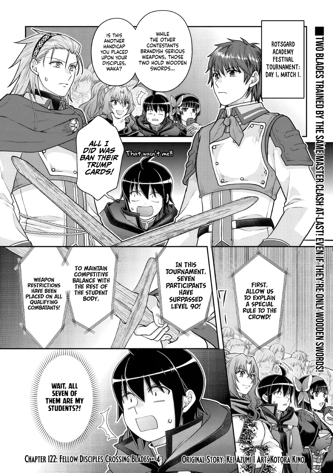 Tsuki ga Michibiku Isekai Douchuu Chapter 122 page 1 - Chapter 122: Fellow Disciples Crossing Blades x4
