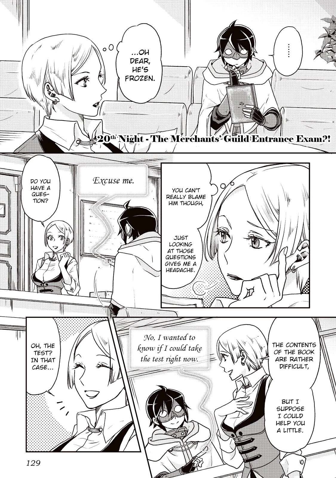 Tsuki ga Michibiku Isekai Douchuu Chapter 20 page 1 - Chapter 20: The Merchants Guild Entrance Exam?!