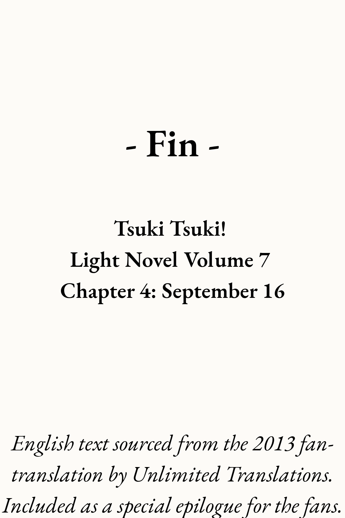 Tsuki Tsuki! Chapter 44.5 page 23 - Chapter 44.5: September 16
