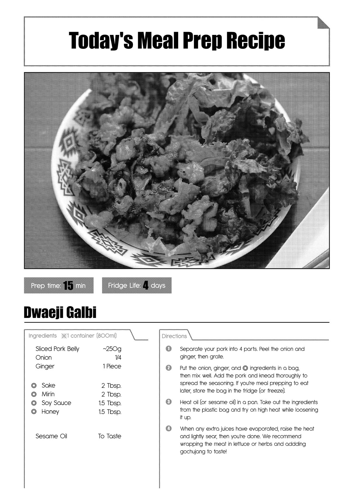 Tsukuoki Life: Weekend Meal Prep Recipes! Chapter 16 page 21 - Chapter 16: Hopping on the Korean Food Bandwagon?! Dwaeji Galbi with Soybean Sprout Namul