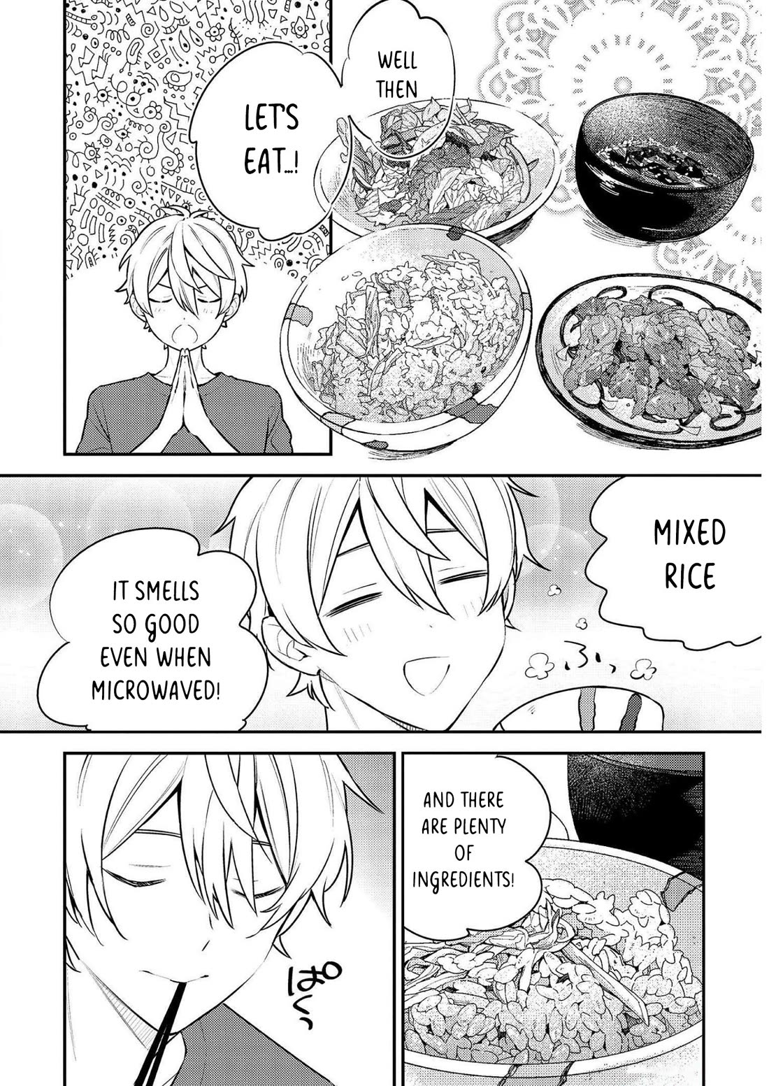 Tsukuoki Life: Weekend Meal Prep Recipes! Chapter 17 page 14 - Chapter 17: The First Day Of Work Is Gentle On The Stomach!? Salmon And Onion Stir-Fry With Mushroom And Ginger Mixed Rice