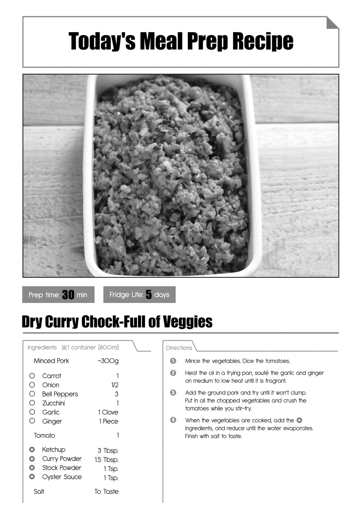 Tsukuoki Life: Weekend Meal Prep Recipes! Chapter 9 page 22 - Chapter 9: Recharge Your Spirits When You’re Tired! Dry Curry Chock-full Of Veggies