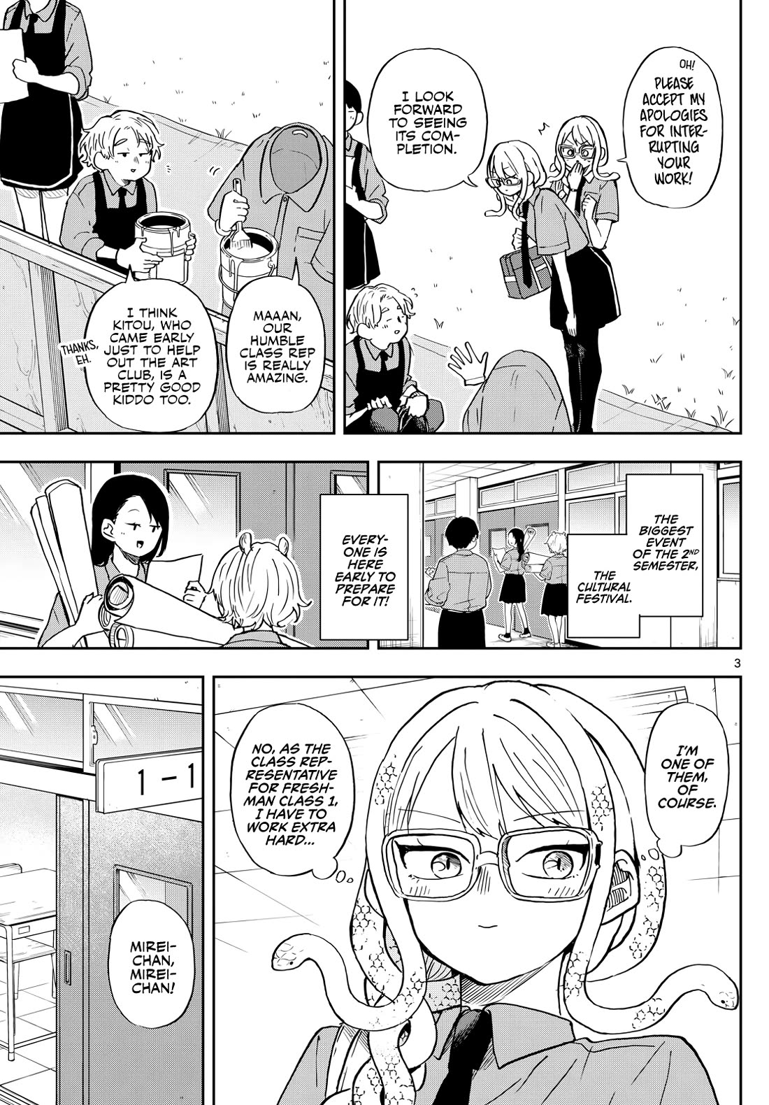 Tsumiki Ogami & the Strange Everyday Life. Chapter 27 page 3 - Chapter 27: Hebizono-san and the Mirror