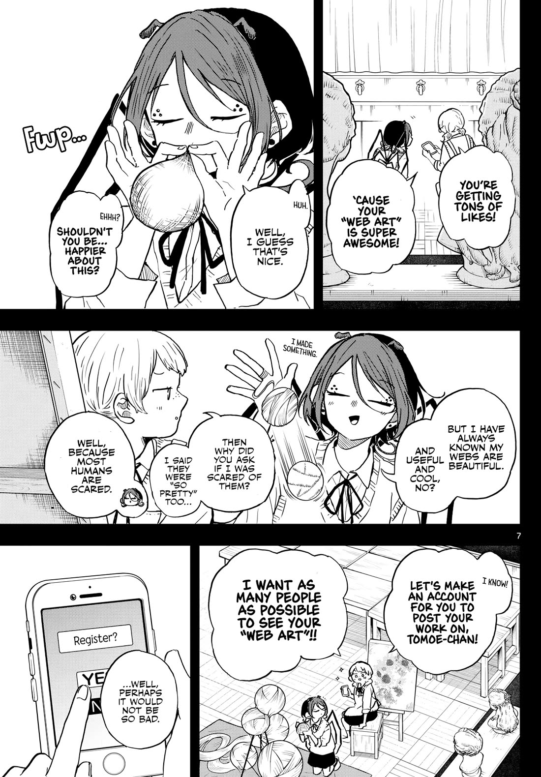 Tsumiki Ogami & the Strange Everyday Life. Chapter 31 page 7 - Chapter 31: Mokuri-san and Webs