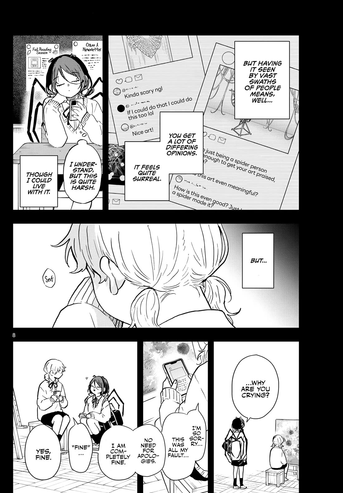 Tsumiki Ogami & the Strange Everyday Life. Chapter 31 page 8 - Chapter 31: Mokuri-san and Webs
