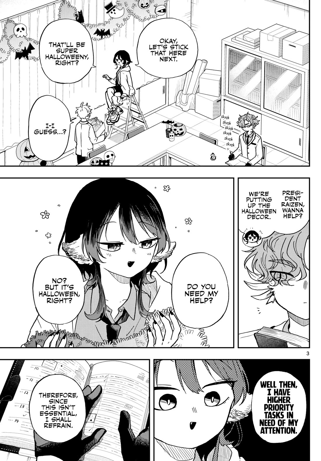Tsumiki Ogami & the Strange Everyday Life. Chapter 45 page 3 - Chapter 45: President Raizen and Halloween