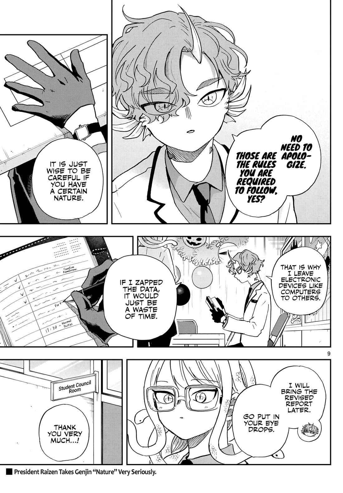 Tsumiki Ogami & the Strange Everyday Life. Chapter 45 page 9 - Chapter 45: President Raizen and Halloween