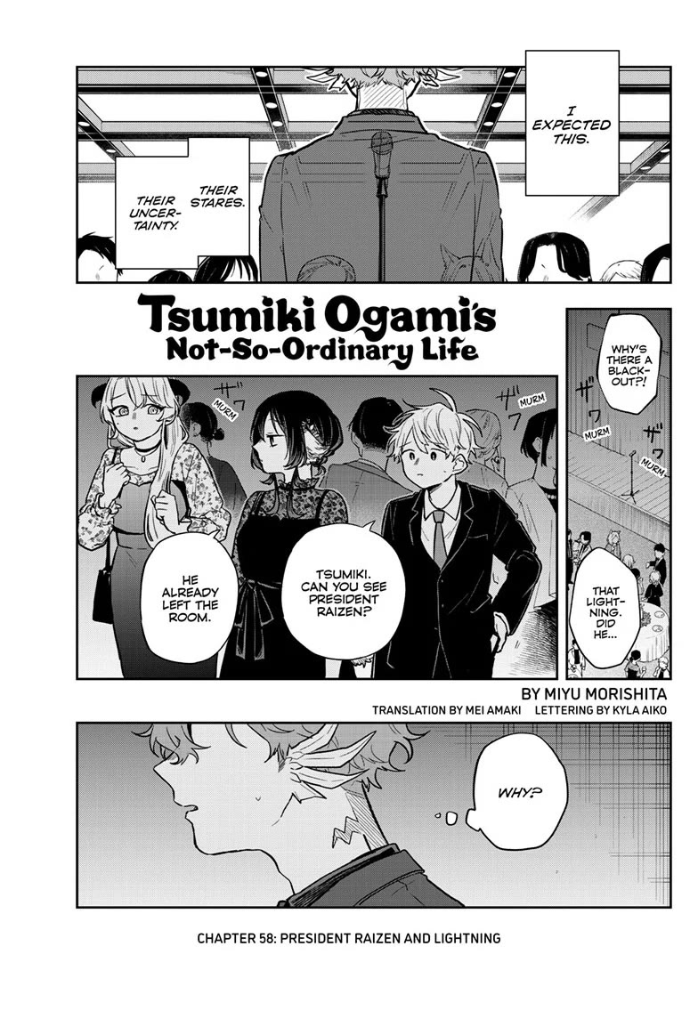 Tsumiki Ogami & the Strange Everyday Life. Chapter 58 page 1 - Chapter 58: President Raizen and Lightning
