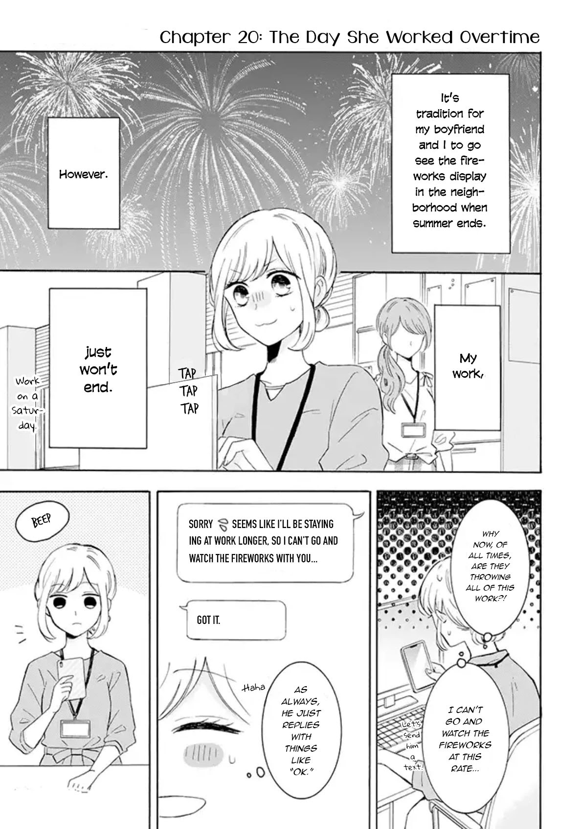 Tsun-Sweet Boyfriend Chapter 20 page 1 - Chapter 20: The Day She Worked Overtime