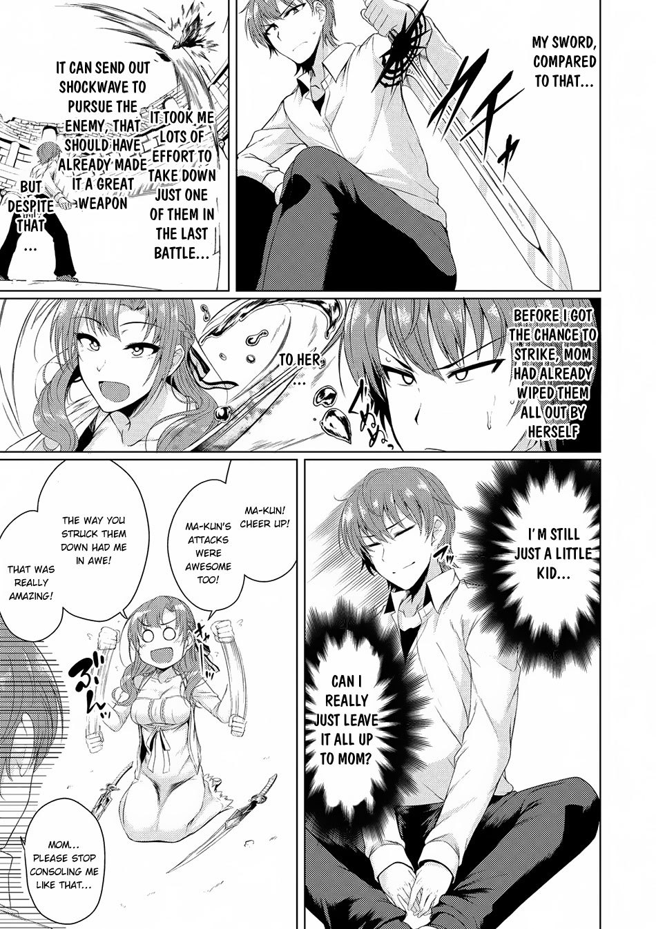 Tsuujou Kougeki ga Zentai Kougeki de Ni-kai Kougeki no Okaa-san wa Suki desu ka? Chapter 1.4 page 4 - Chapter 1.4